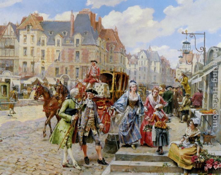 Paris Street in the time of Louis XIV painting - Henri Victor Lesur Paris Street in the time of Louis XIV art painting